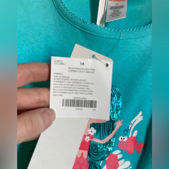 🌸Gymboree New 2pc Turquoise Short Sleeve Shirt & White Shorts Pj Set #IB - Picture 6 of 7